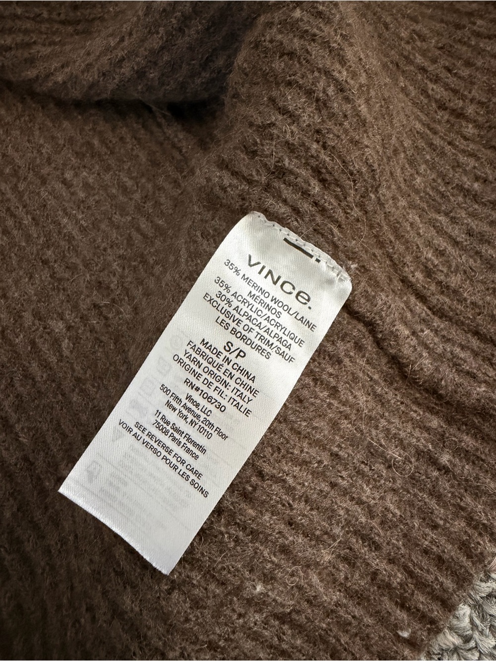 Vince Brown Ribbed Button-Front Cardigan - Picture 8 of 10